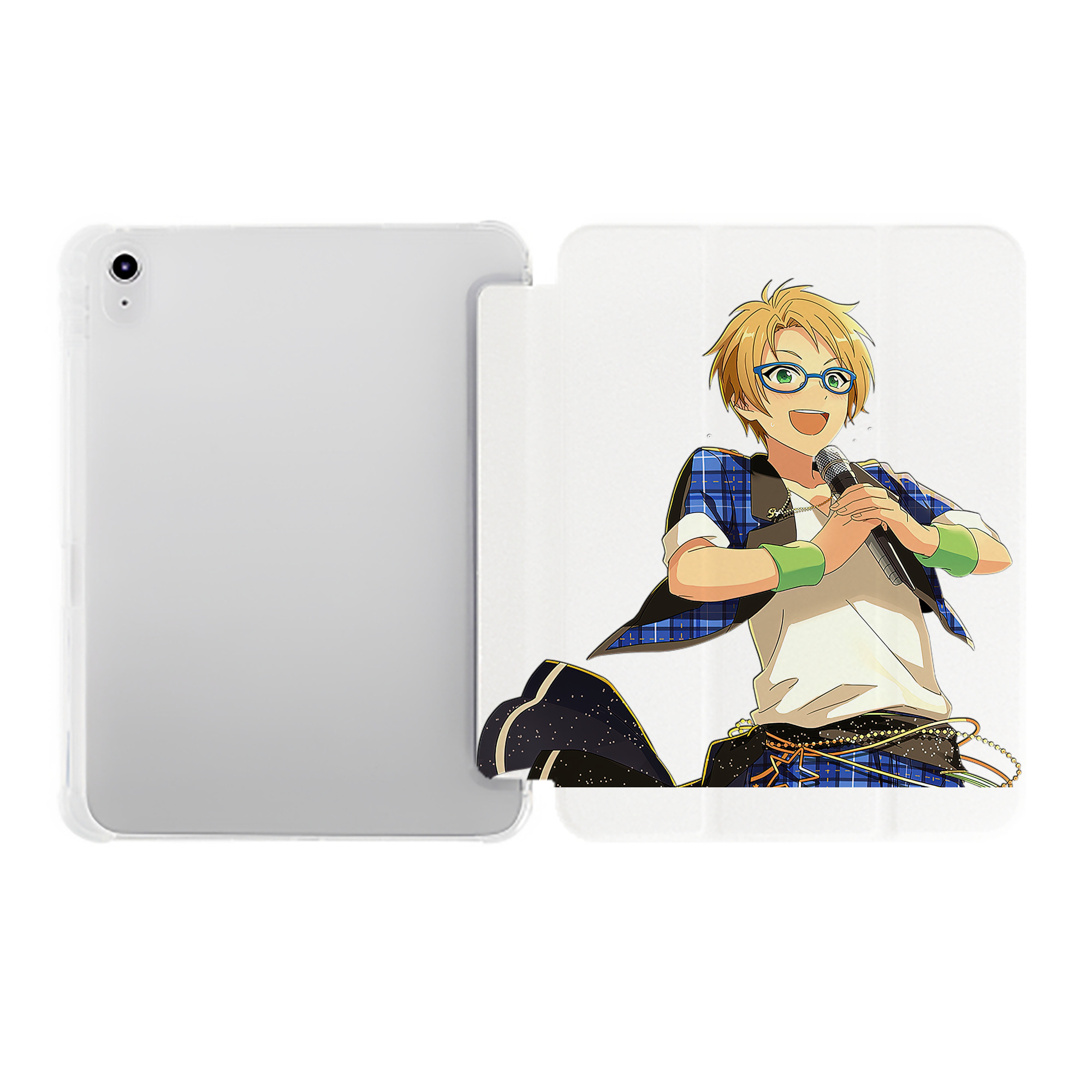 （画像用） あんさんぶるスターズ! Ensemble Stars IPad ケース ペン収納付き 三つ折りスタンド PUレザー×シリコン 対応機種9.5/10.5/10.9インチ